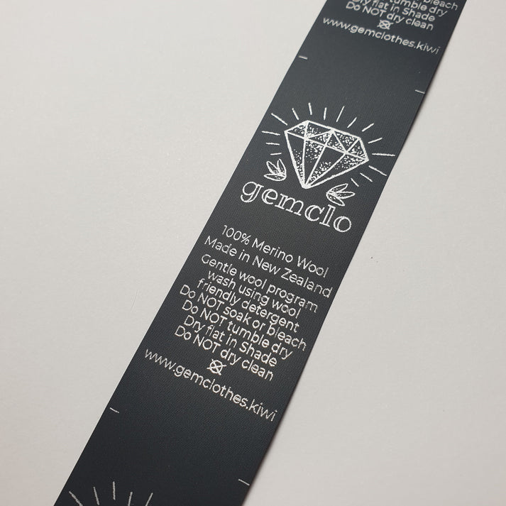 Black Polytape / 25mm / SHORT - Up to 44mm per label (max 22mm folded height)