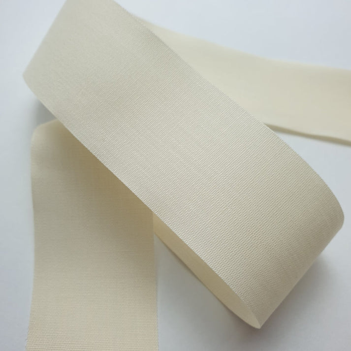 Lightweight cotton/polyester | 29mm wide / LONG - Between 67-102mm after folding (+9mm each end folded under)