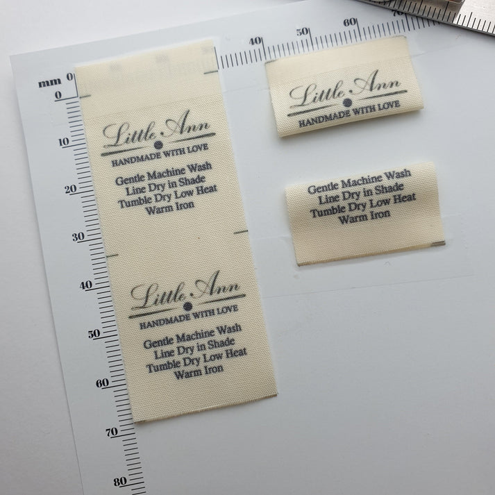 Lightweight unbleached polyester/cotton / 29mm / SHORT - Up to 44mm length per label (max 22mm folded height)
