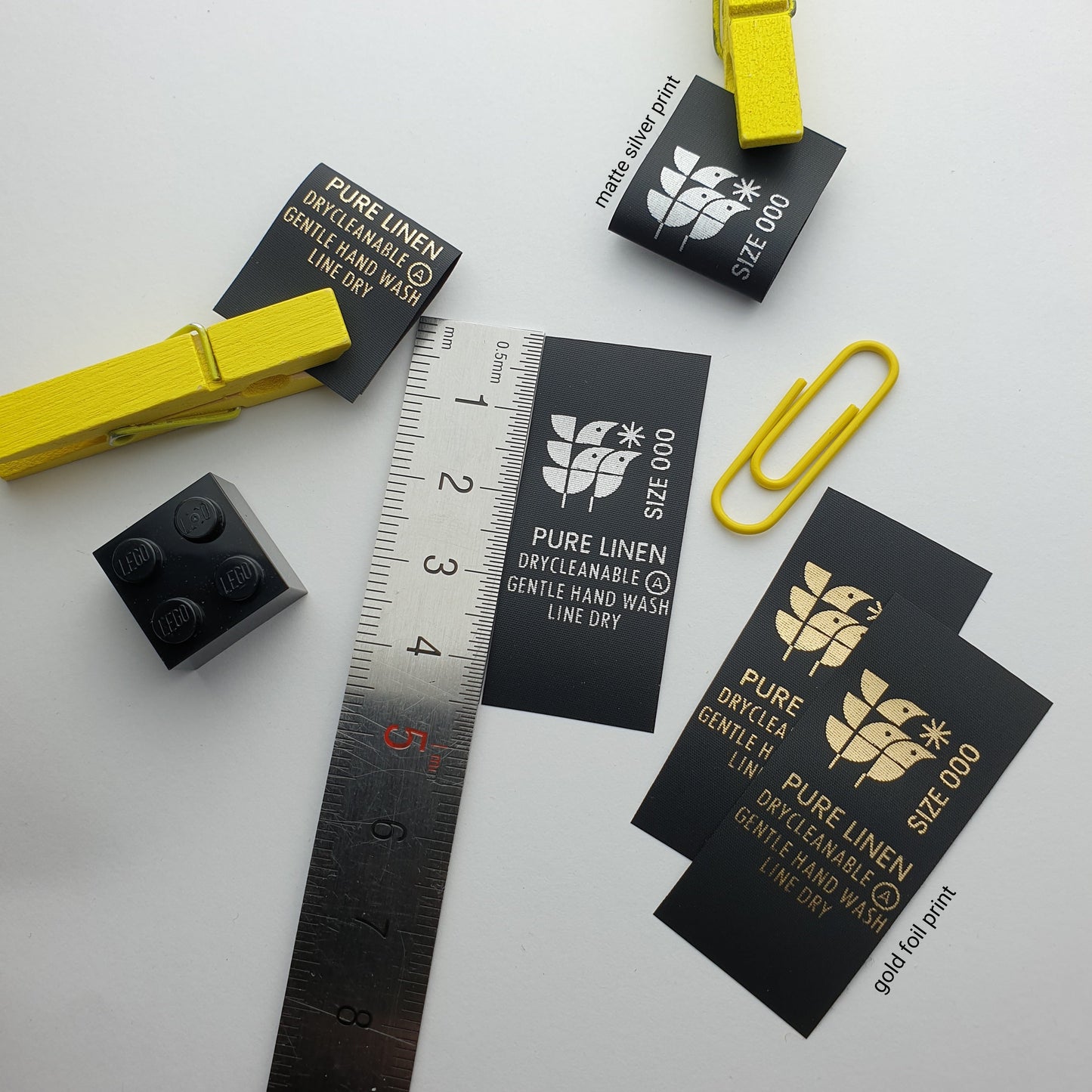 #01BPT - BLACK NON FRAY TAPE LABELS WITH LOGO &/OR INFO
