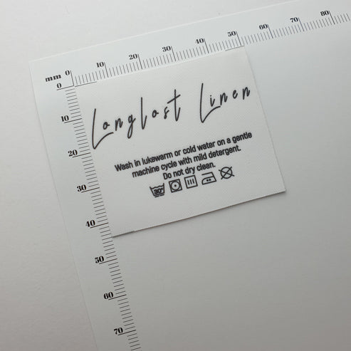 Soft twill / 50mm / SHORT - Up to 44mm length per label (max 22mm folded height)