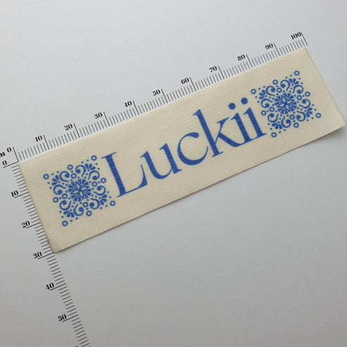 Lightweight cotton/polyester blend / 29mm / XL - Long label measuring between 85-120mm per label