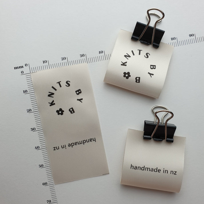 Cream Satin / 30mm / SHORT LABELS - up to 44mm length per label (22mm FOLDED HEIGHT)
