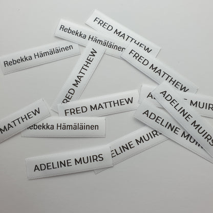 #22WS - PRINTED SATIN SEW-ON NAME LABELS
