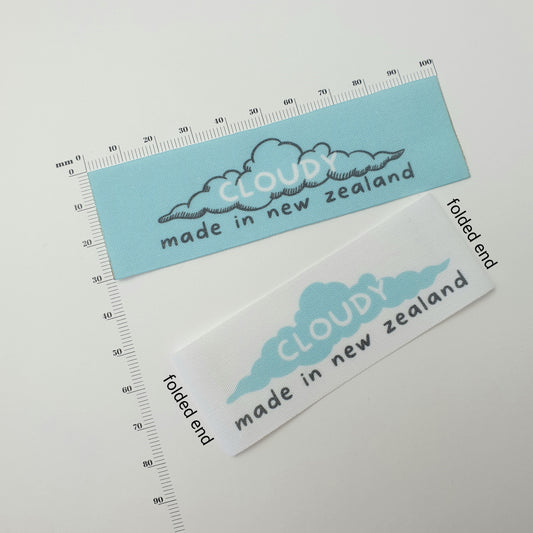 #16WPC - WHITE POLYESTER COTTON ENDFOLD LABELS