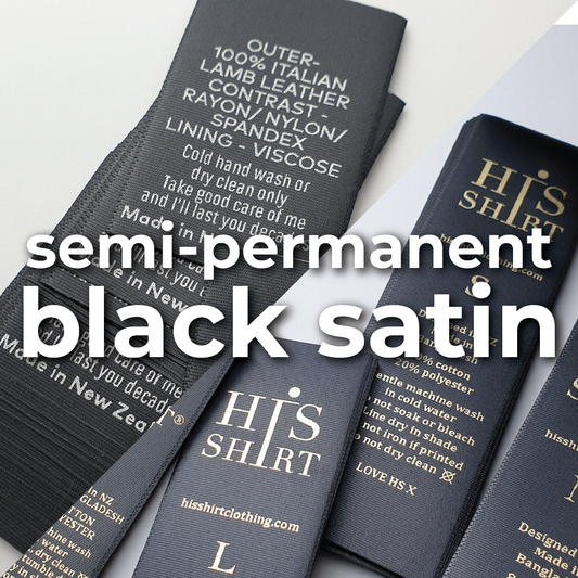 #00BS - REORDER SEMI-PERMANENT PRINTED BLACK SATIN