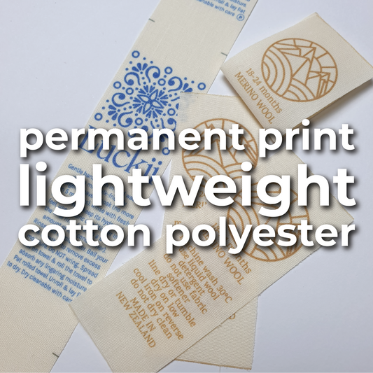#00LPC - REORDER PERMANENT PRINTED LIGHTWEIGHT COTTON POLYESTER LABELS