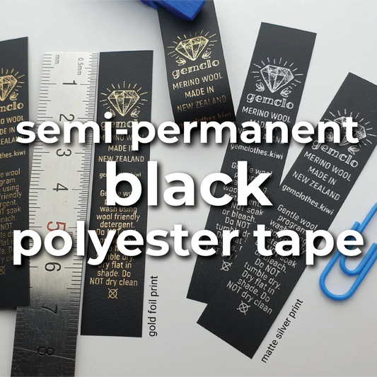 #00BPT - REORDER SEMI-PERMANENT PRINTED BLACK POLYESTER TAPE